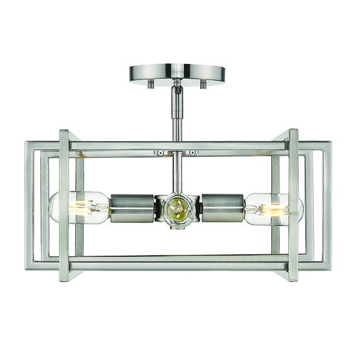 Golden Lighting Tribeca Pewter Semi-Flush Mount by Golden Lighting 6070-SFPW-PW