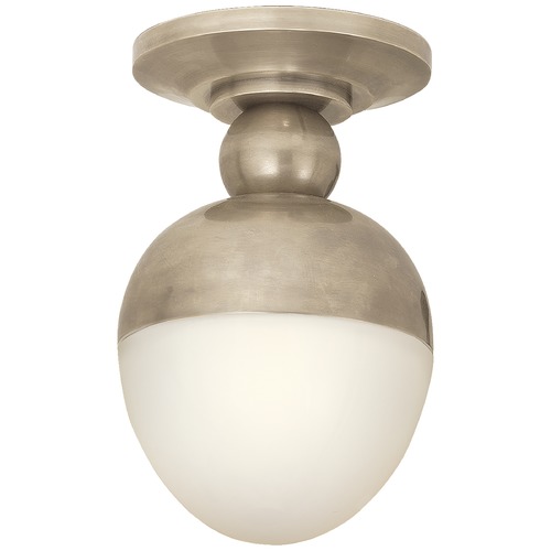 Visual Comfort Signature Collection Thomas OBrien Clark Flush Mount in Antique Nickel by Visual Comfort Signature TOB4006ANWG