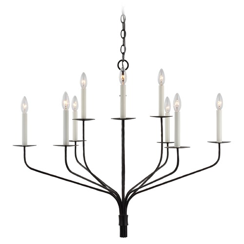 Visual Comfort Signature Collection Ian K. Fowler Belfair 2-Tier Chandelier in Aged Iron by Visual Comfort Signature S5752AI