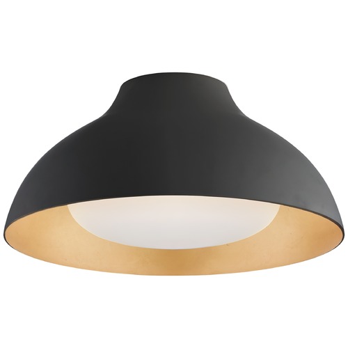 Aerin Agnes 15-Inch Flush Mount in Matte Black by Visual Comfort Signature