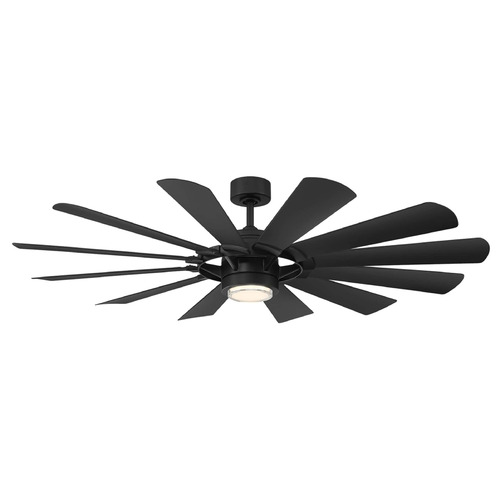 Modern Forms by WAC Lighting Modern Forms Wynd Mill Matte Black LED Ceiling Fan with Light FR-W2201-65L-MB