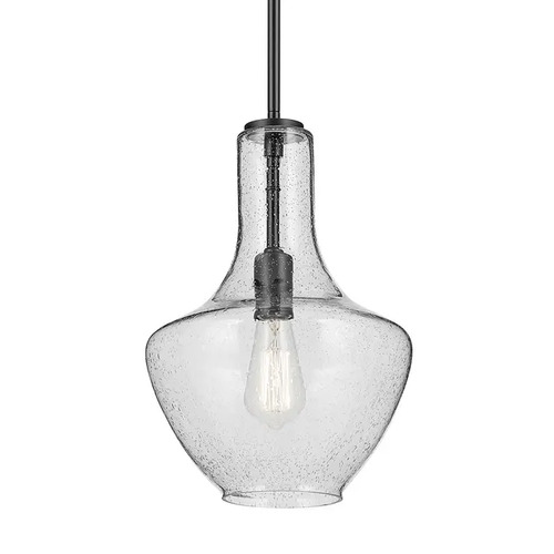 Kichler Lighting Kichler Lighting Everly Black Pendant Light with Urn Shade 42141BKCS