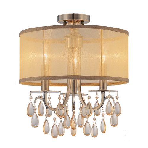 Hampton Crystal Chandelier in Antique Brass by Crystorama Lighting