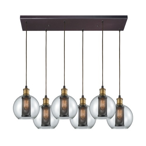 Elk Lighting Bremington Oil Rubbed Bronze / Brass Multi-Light Pendant with 6 Lights 14530/6RC