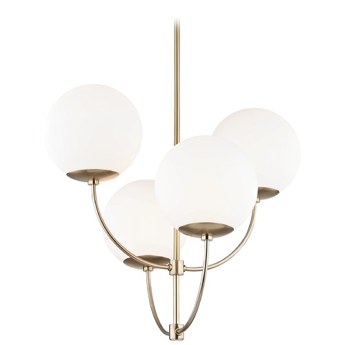 Mitzi by Hudson Valley Mid-Century Modern Chandelier Brass Mitzi Carrie by Hudson Valley H160804-AGB