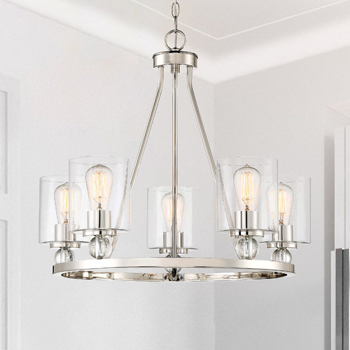 Edison Bulb Chandelier Polished Nickel 25.5-Inch by Minka Lavery