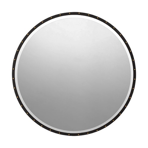 Quoizel Lighting Coliseum 36-Inch Round Mirror in Painted Black & Brass by Quoizel Lighting QR3692