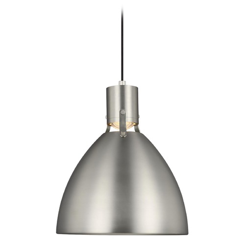 Visual Comfort Studio Collection Brynne Satin Nickel LED Pendant by Visual Comfort Studio P1442SN-L1