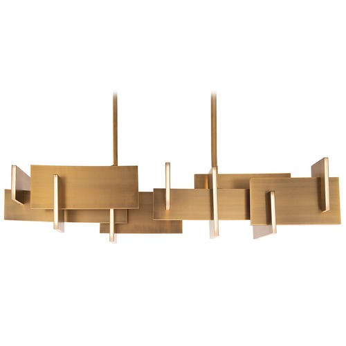 Modern Forms by WAC Lighting Amari 58-Inch LED Linear Chandelier in Aged Brass by Modern Forms PD-79058-AB