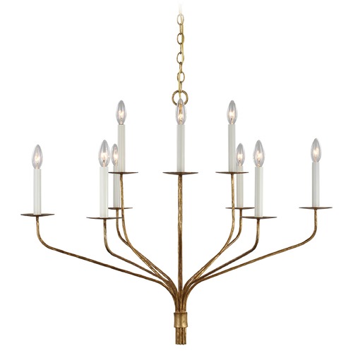 Visual Comfort Signature Collection Ian K. Fowler Belfair Chandelier in Gilded Iron by Visual Comfort Signature S5752GI