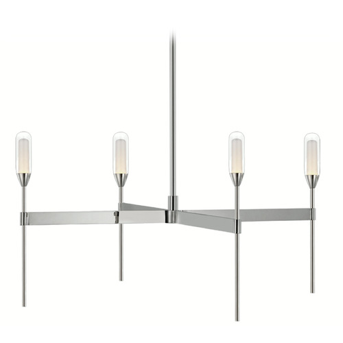 Visual Comfort Signature Collection Peter Bristol Overture Uplight Chandelier in Nickel by VC Signature PB5041PN-CG
