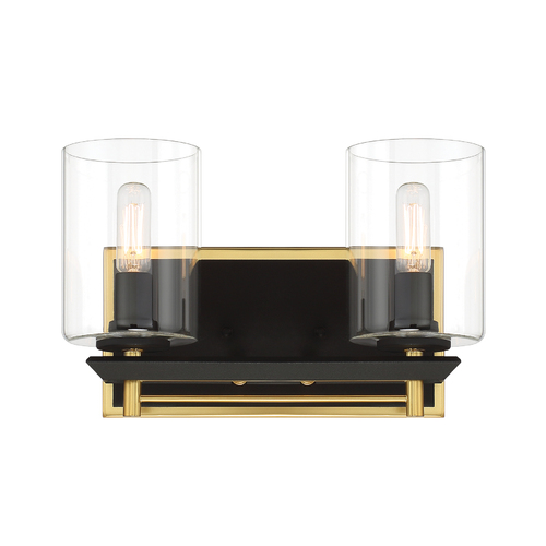 Sable Point 2-Light Vanity Light in Sand Coal & Gold by Metropolitan