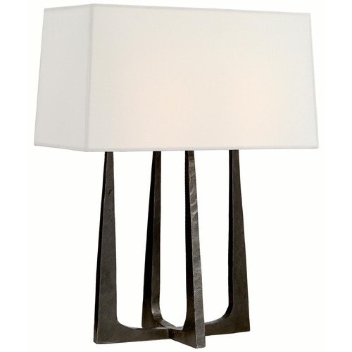 Visual Comfort Signature Collection Scala Aged Iron Table Lamp with Rectangle Shade