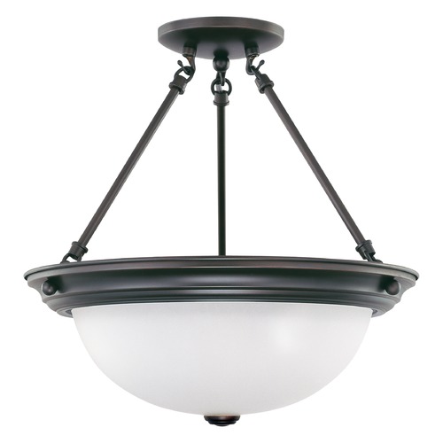 Nuvo Lighting 15-Inch Mahogany Bronze Semi-Flush Mount by Nuvo Lighting 60/3151