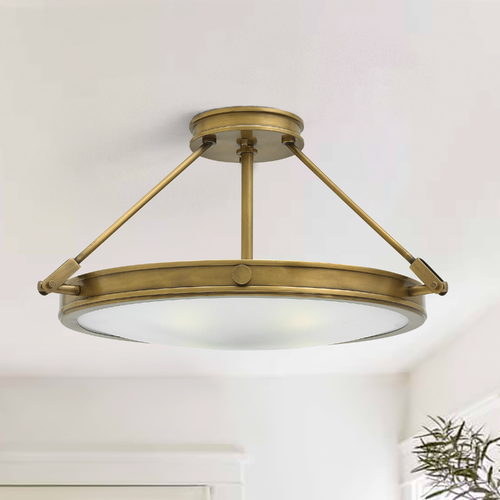 Collier 22-Inch Heritage Brass Semi-Flush Mount by Hinkley Lighting