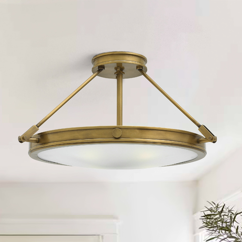 Hinkley Collier 22-Inch Heritage Brass Semi-Flush Mount by Hinkley Lighting 3382HB