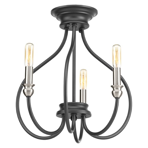 Whisp Graphite & Brushed Nickel Semi-Flush Mount by Progress Lighting