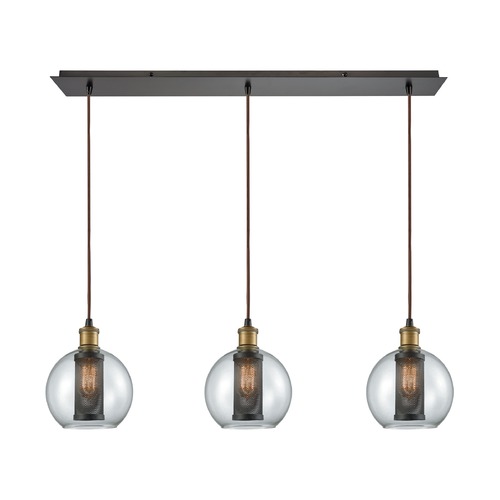 Elk Lighting Bremington Oil Rubbed Bronze / Brass Multi-Light Pendant with Bowl / Dome Shade 14530/3LP