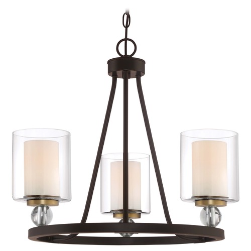 Studio Painted Bronze with Natural Brushed Brass Chandelier by Minka Lavery