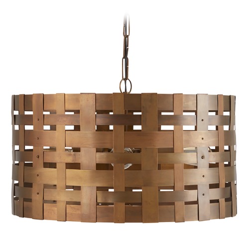 Alta 22-Inch Woven Pendant in Patinaed Brass by Capital Lighting