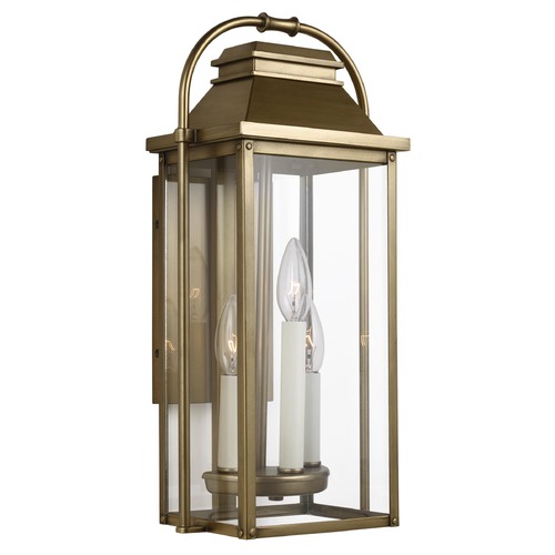 Visual Comfort Studio Collection Wellsworth Painted Distressed Brass Outdoor Wall Light by Visual Comfort Studio OL13200PDB