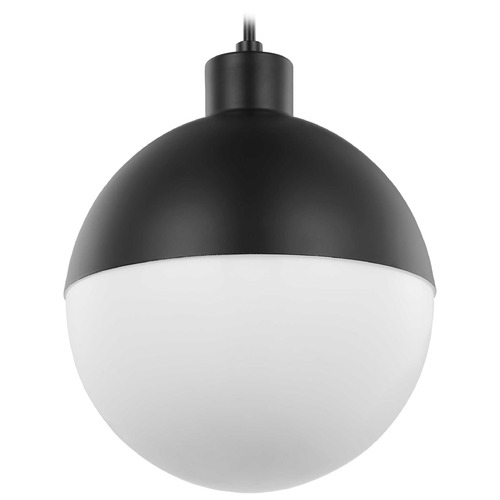 Progress Lighting Globe LED Matte Black LED Mini-Pendant Light with Globe Shade