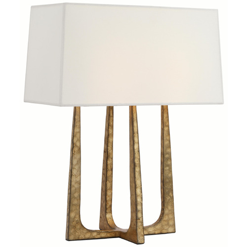 Visual Comfort Signature Collection Scala Gilded Iron Table Lamp with Rectangle Shade