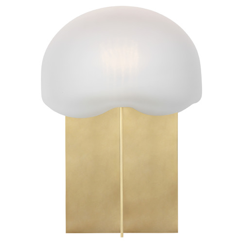 Visual Comfort Modern Collection Fio Hand Rubbed Antique Brass LED Table Lamp with Bowl / Dome Shade