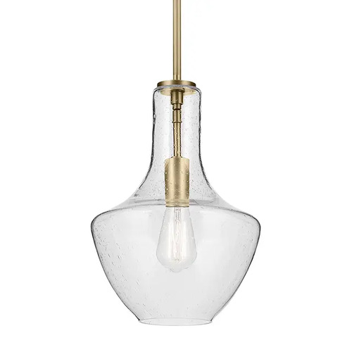 Kichler Lighting Kichler Lighting Everly Natural Brass Pendant Light with Urn Shade 42141NBRCS
