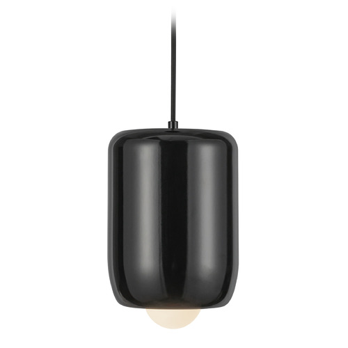 Kuzco Lighting Hayden Glossy Black LED Mini-Pendant Light with Globe Shade