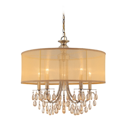 Crystorama Antique Brass Hampton 5-Light Chandelier