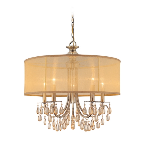 Crystorama Lighting Crystorama Antique Brass Hampton 5-Light Chandelier 5625-AB