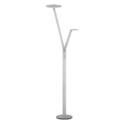 2-Light LED Floor Lamp in Chiseled Nickel by George Kovacs