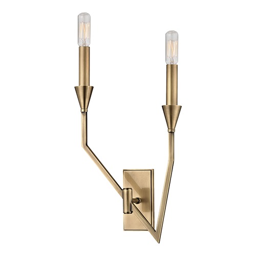 Hudson Valley Lighting Mid-Century Modern Sconce Brass Archie by Hudson Valley Lighting 8502L-AGB