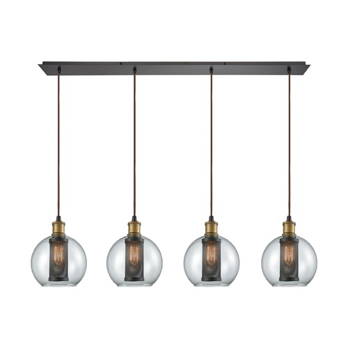 Elk Lighting Bremington Oil Rubbed Bronze / Brass Multi-Light Pendant with Bowl / Dome Shade 14530/4LP