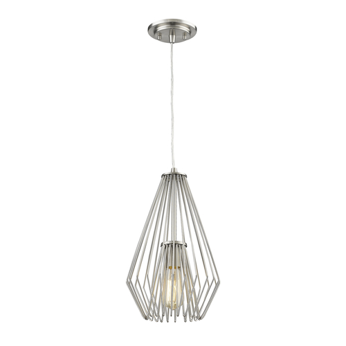 Z-Lite Z-Lite Quintus Brushed Nickel Pendant Light with Abstract Shade 442MP-BN