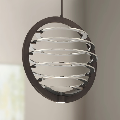 Eurofase Lighting Ombra Dark Bronze & Polished Nickel LED Pendant by Eurofase Lighting 38150-029