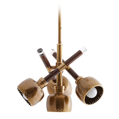 Arteriors Home Lighting Pavo Large Pendant in Vintage Brass & Dark Walnut by Arteriors Home DJ42004