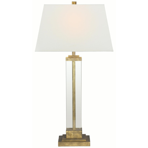 Visual Comfort Signature Collection Wright Gilded Iron Table Lamp with Rectangle Shade
