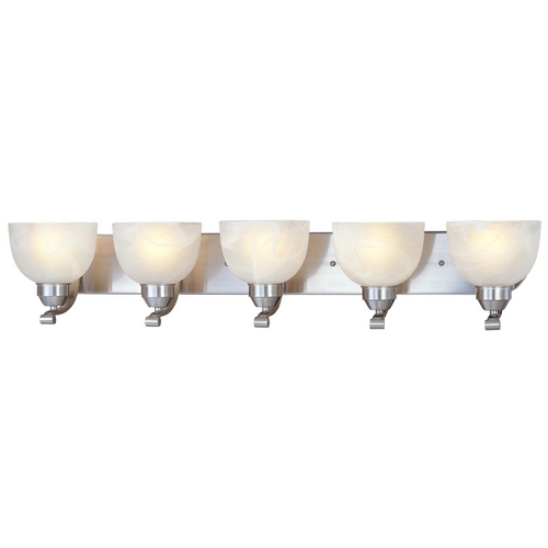 Minka Lavery 5-lt Bathroom Light in Brushed Nickel - Etched Marble Glass 5425-84