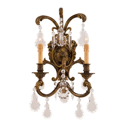 Crystal Wall Sconce Light in Antique Bronze Patina by Metropolitan Lighting