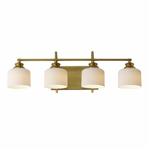 Bisque 4-Light Bath Light in Natural Aged Brass by Maxim Lighting