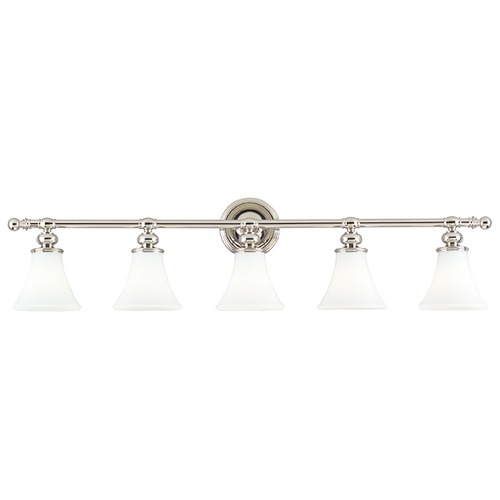 Weston 5-Light Bath Light in Polished Nickel by Hudson Valley Lighting
