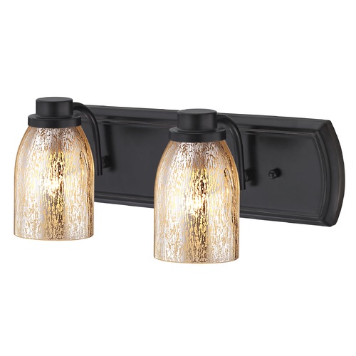 Design Classics Lighting Industrial Mercury Glass 2-Light Bath Bar in Bronze 1202-36 GL1039D