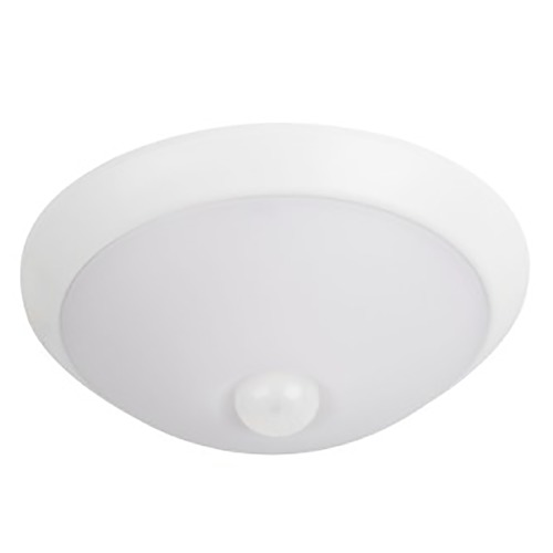 Design Classics Lighting MOE White LED Flushmount Light with Occupancy Sensor 650LM 2700K/3000K/3500K Adjustable 1909-WH