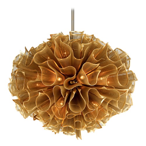 Pulse Pendant in Gold Leaf by Corbett Lighting
