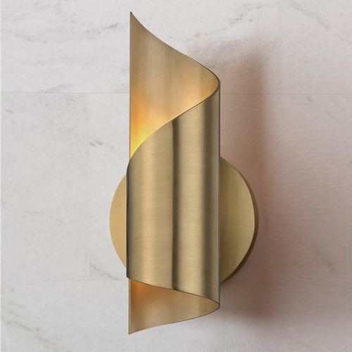 Mitzi by Hudson Valley Mid-Century Modern LED Sconce Brass Mitzi Evie by Hudson Valley H161101-AGB