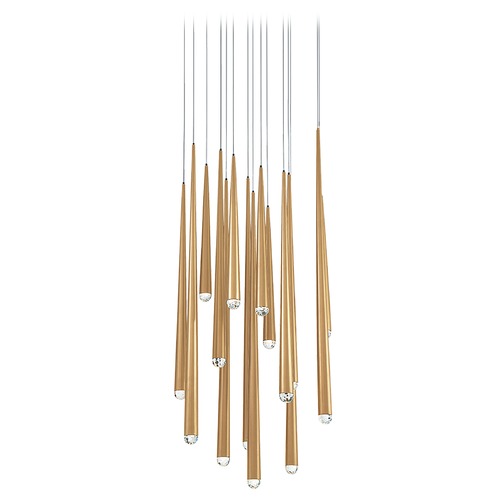 Modern Forms by WAC Lighting Cascade Aged Brass LED Multi-Light Pendant by Modern Forms PD-41715R-AB