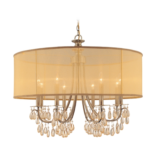 Hampton Crystal Chandelier in Antique Brass by Crystorama Lighting
