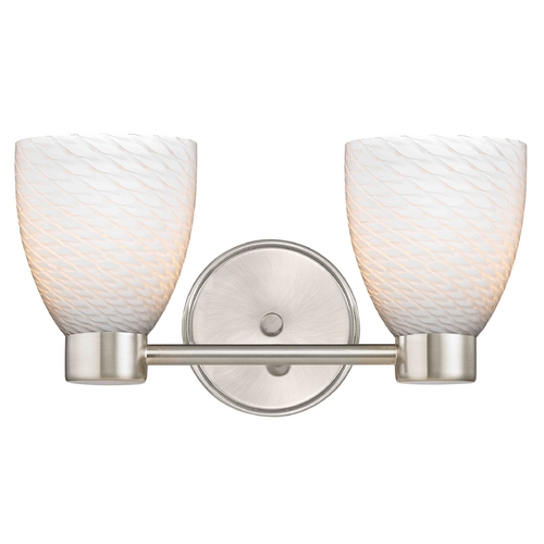 Aon Fuse Contemporary Satin Nickel Bathroom Light with Bell Glass
